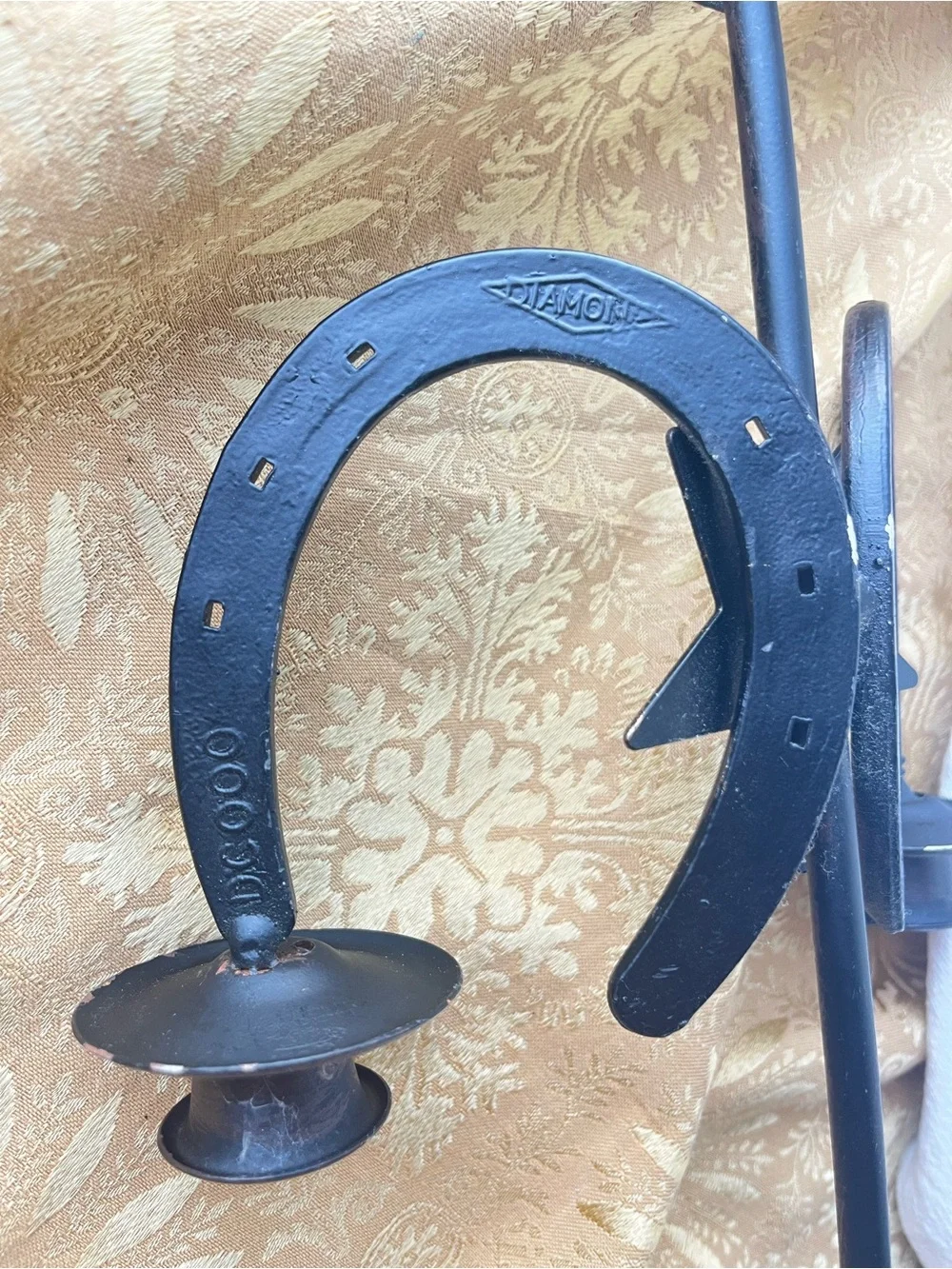 Vintage Rustic Iron Arrow & Horseshoe Wall Sconce Candle Holder